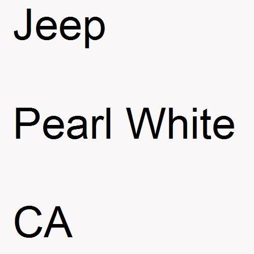 Jeep, Pearl White, CA.